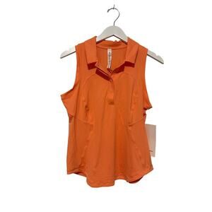 NWT Lululemon Women Size 8 Orange Quick Dry Sleeveless Pickleball Golf Polo Gift